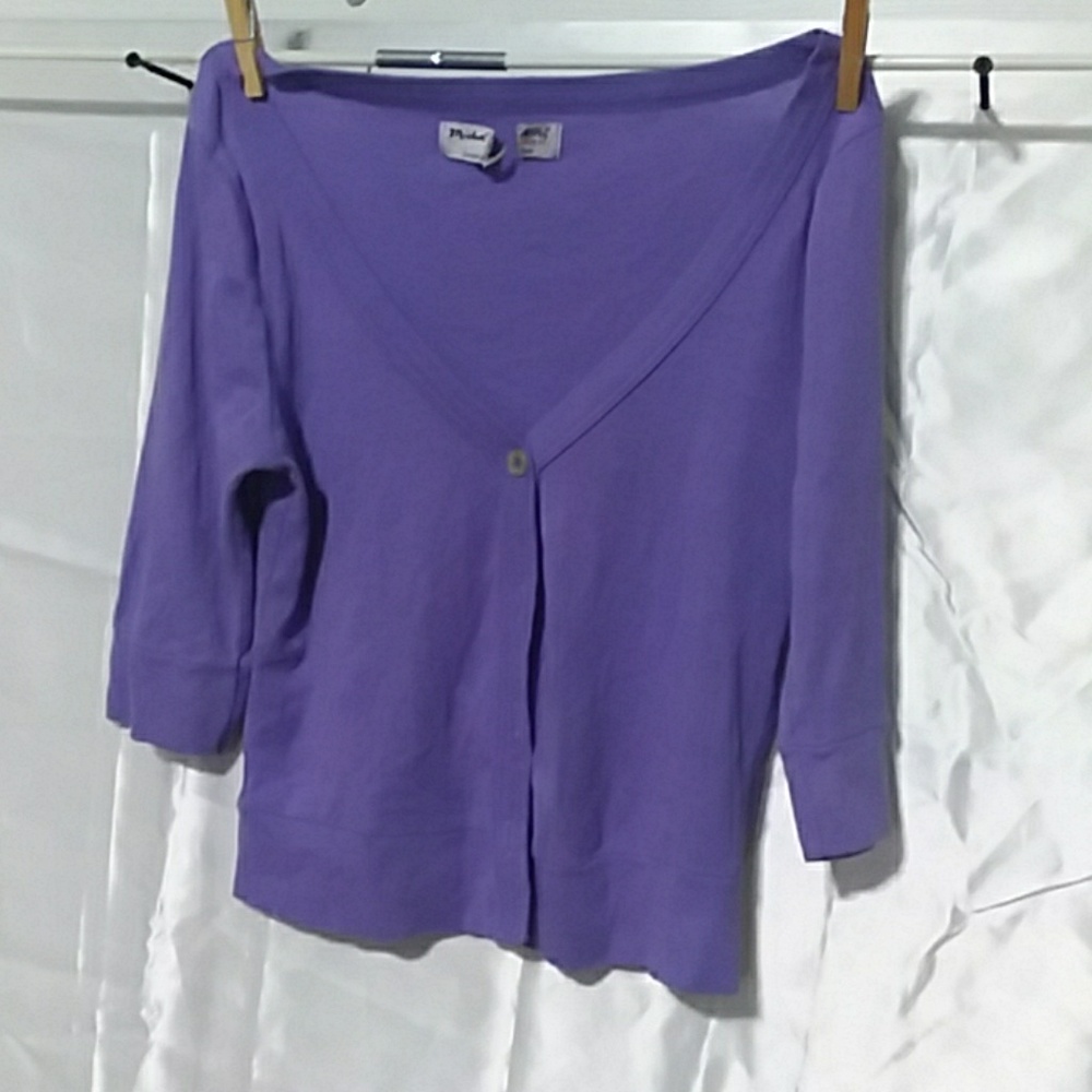 Purple 3/4 sleeve Cardigan